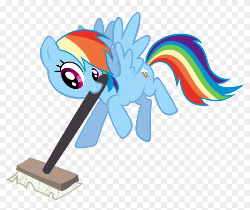 Rainbow Dash With Curling Broom By Knight725 - Cartoon #1036725