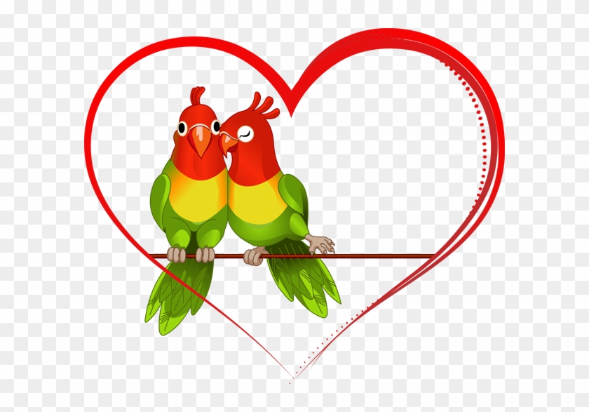 Love Heart Birds Red Ftestickers Happyvalentinesday - Love Birds Images Png #1036742