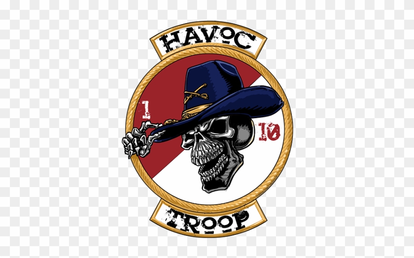 Hht 1-10 Cav Havoc Troop Shirt - Us Army Cavalry Scout Logo #1036816