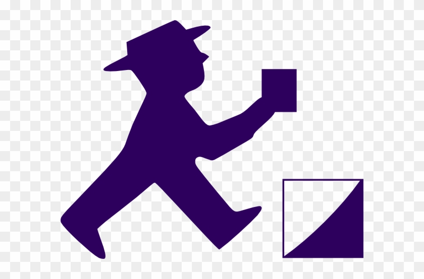 This Free Clip Arts Design Of Dark Purple Man - Ampelmännchen #1036902