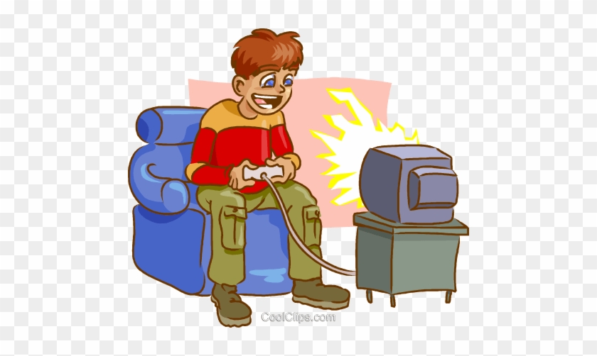 Video Games Royalty Free Vector Clip Art Illustration - Playing Video Games Clipart Png #1037008