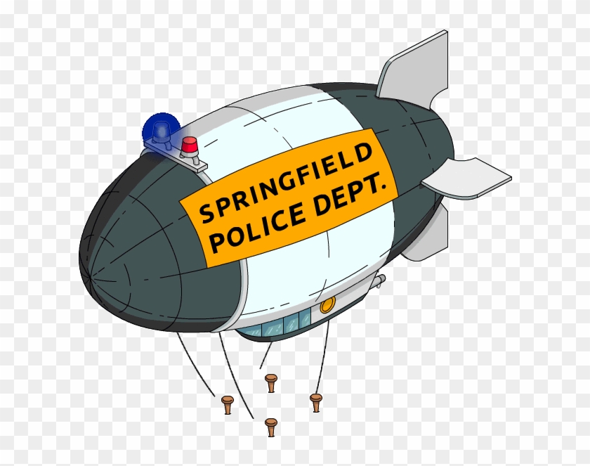Springfield Police Department Blimp Tapped Out - Animated Blimp Gif #1037080