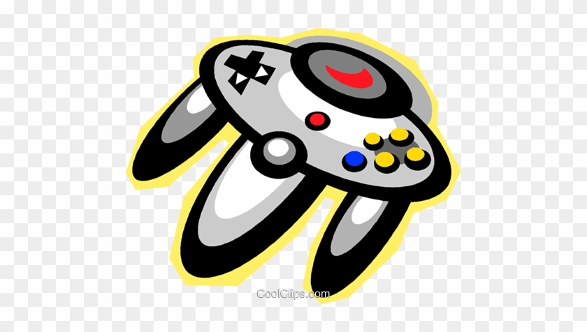 Video Game Control Unit Royalty Free Vector Clip Art - Controle Video Game Cartoon #1037235