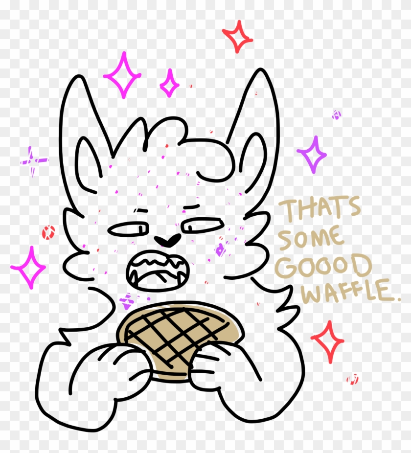 Sparkle Cat Eating A Waffle For @meowmeowmewpurr Please - Cartoon #1037246