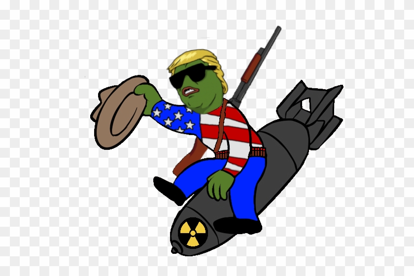 Pipboy Riding Nuke, Trump Pepe , - Pepe The Frog #1037277