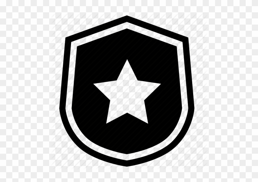 Black Police Badge Icon - Captain America Pumpkin Stencil #1037376