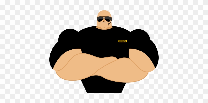 Strong Athletic Man In Black Clothes - Clip Art Security Guard #1037454