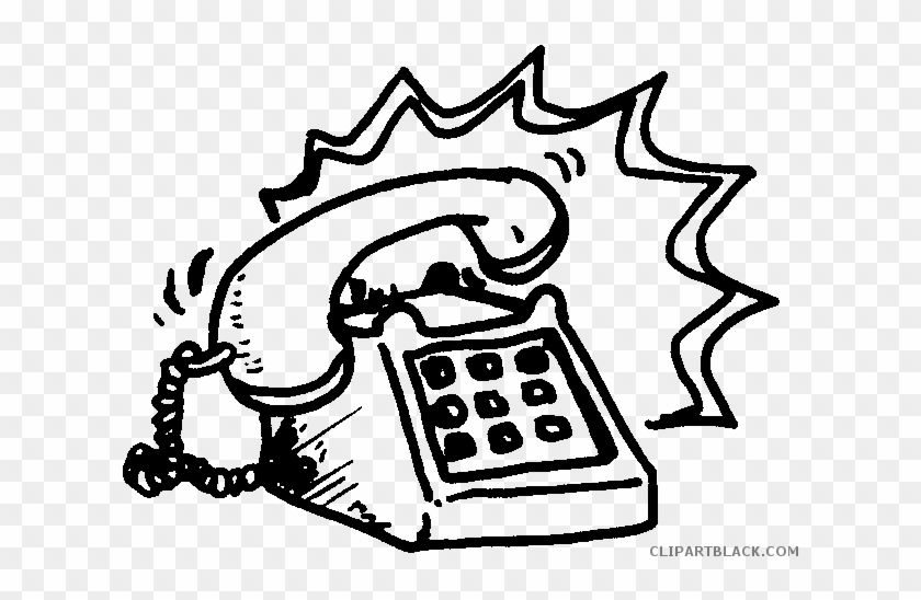 telephone ringing clipart black and white