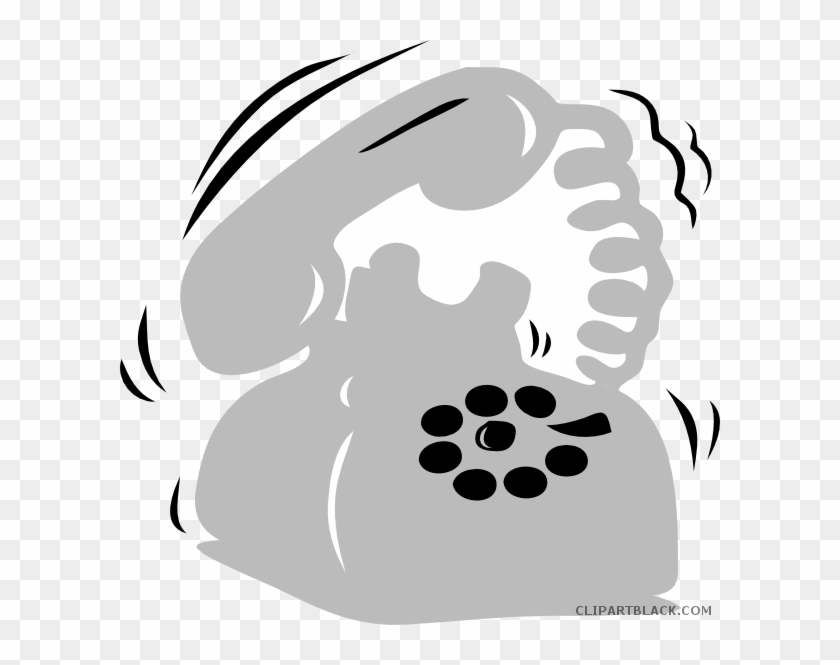 Silver Phone Tools Free Black White Clipart Images - Clip Art Telephone Ringing #1037572