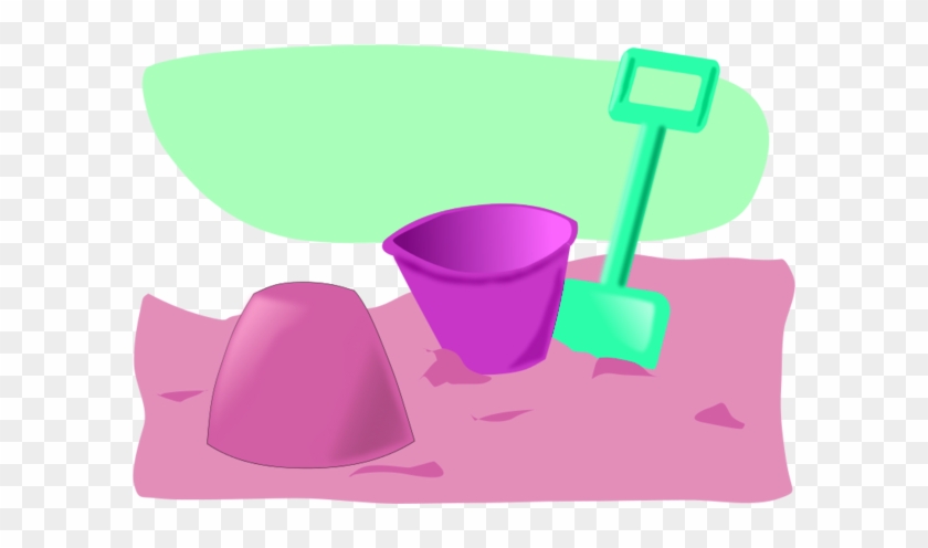 Large Sand Castle Clipart - Cartoon Bucket And Spade #1037612