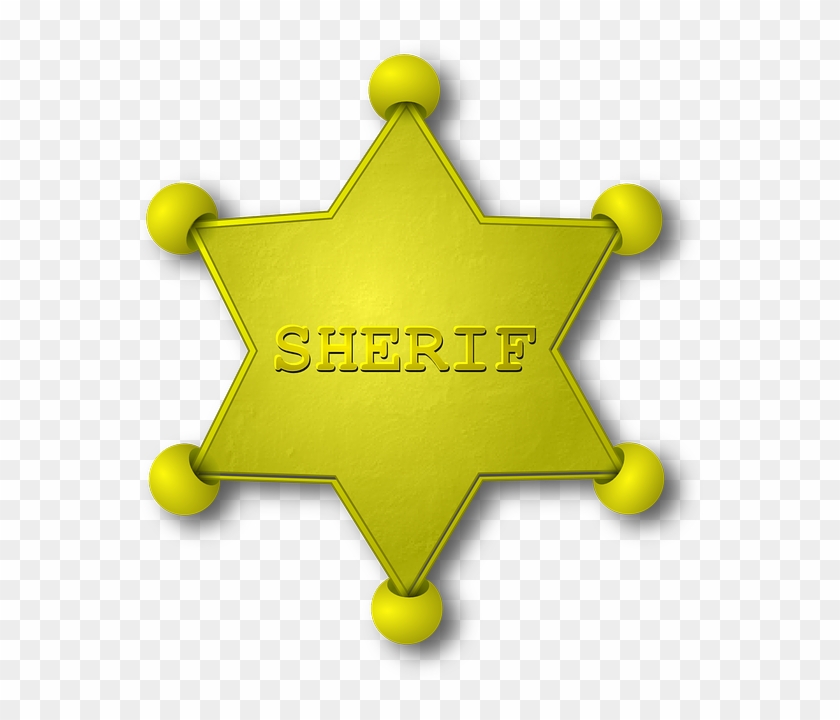 Sheriff, Gold, Star, Emblem - Estrela Xerife Png #1037817