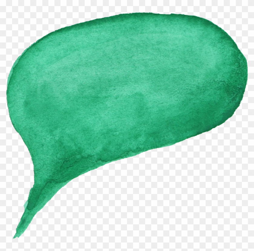 Green Bubble - Green Watercolor Speech Bubble #1038385