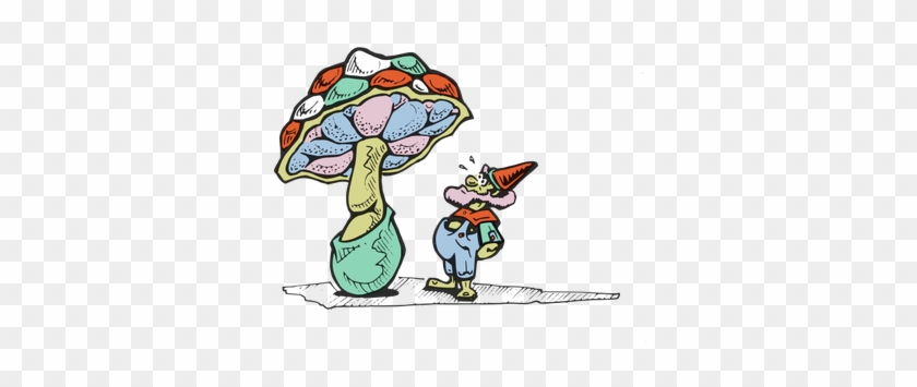 Dwarf Under Mushroom - Clip Art #1038393