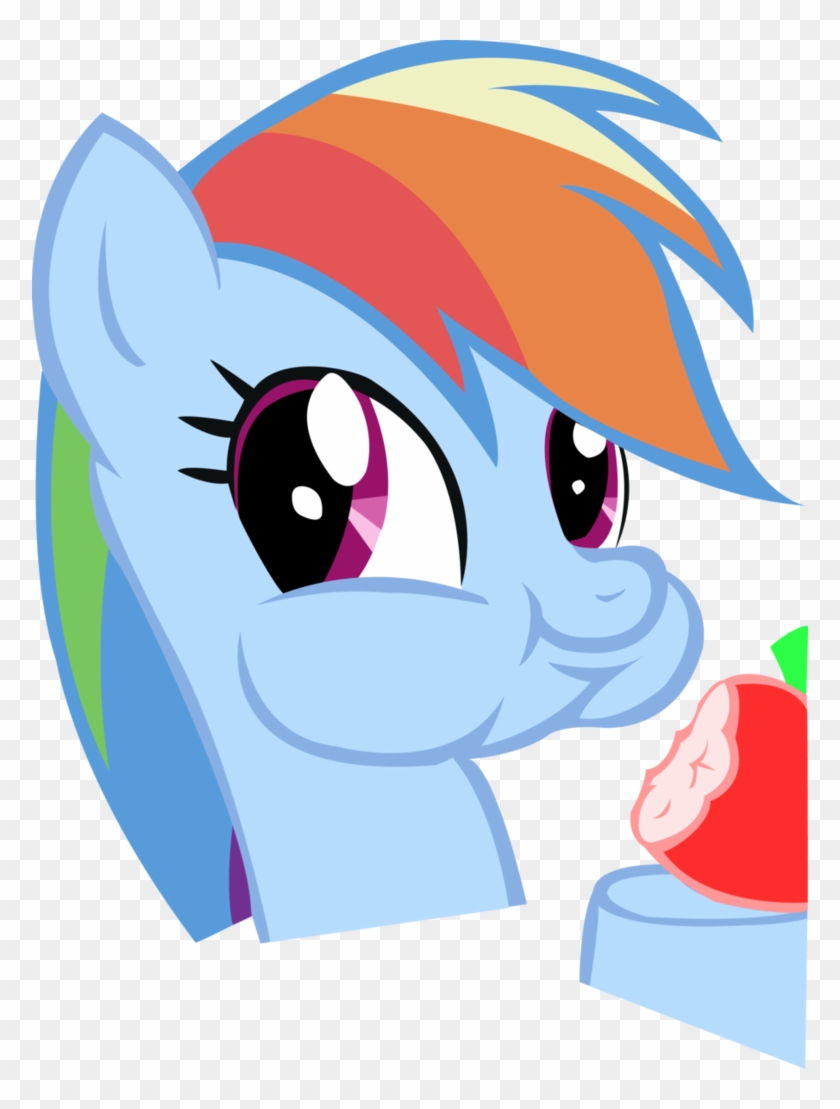 Rainbow Dash Eating Apple Vectorized By M4ng0s - My Little Pony: Friendship Is Magic #1038494