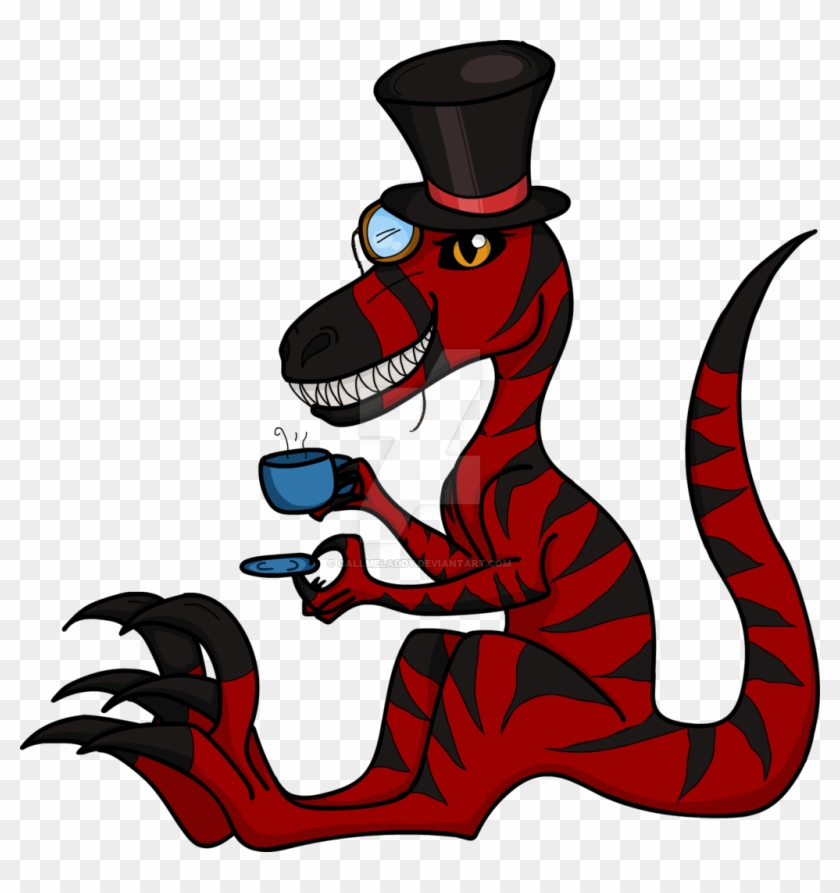 Top Hat Velociraptor By Callmeladdy Top Hat Velociraptor - Digital Art #1038525