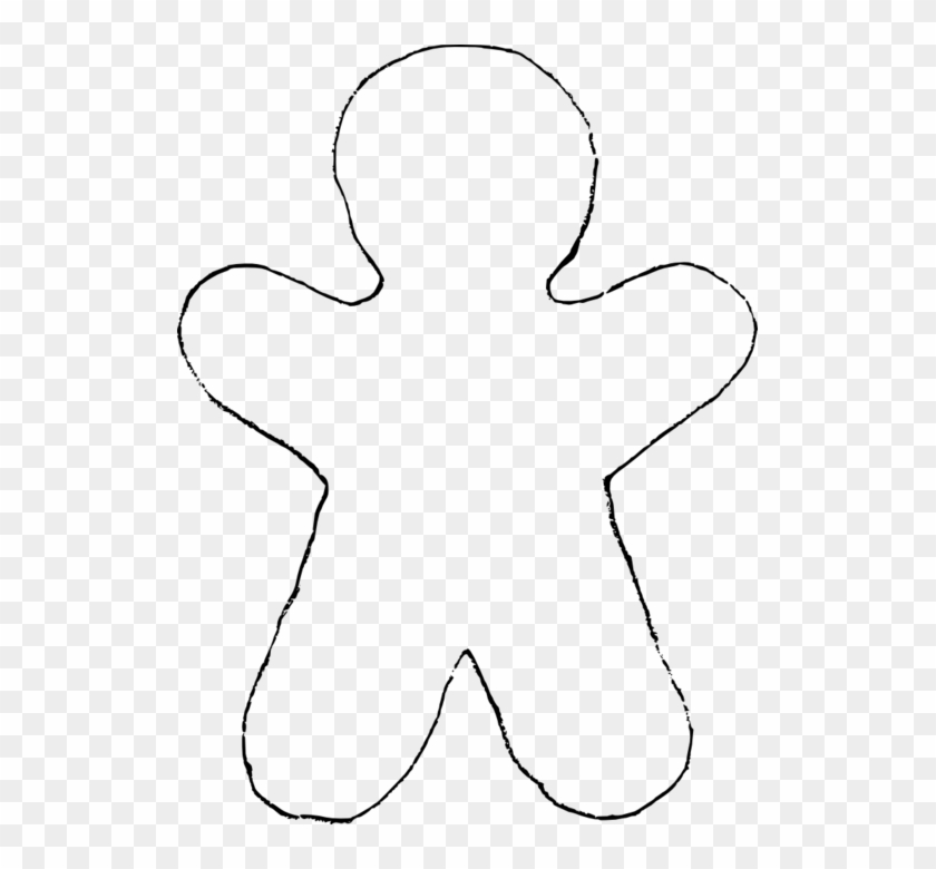 Gingerbread Man Silhouette Clipart - Gingerbread Man Cookie Template #1038594