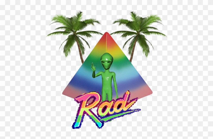 Aesthetic Vaporwave Alien Rad Tumblr Overlay Sticker - Rad Vhs Stickers #1038595