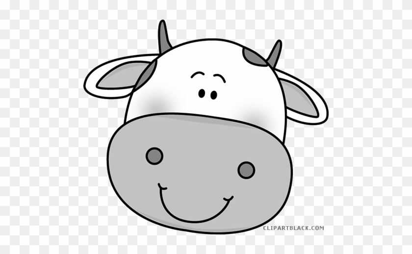 Cute Cow Animal Free Black White Clipart Images Clipartblack - Cow Face Coloring Page #1038739