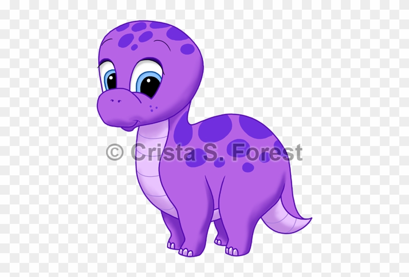 In Addition To The Baby Dino I Have A Little Older - Niedlicher Lila Babybrontosaurus-dinosaurier Keramik #1038828