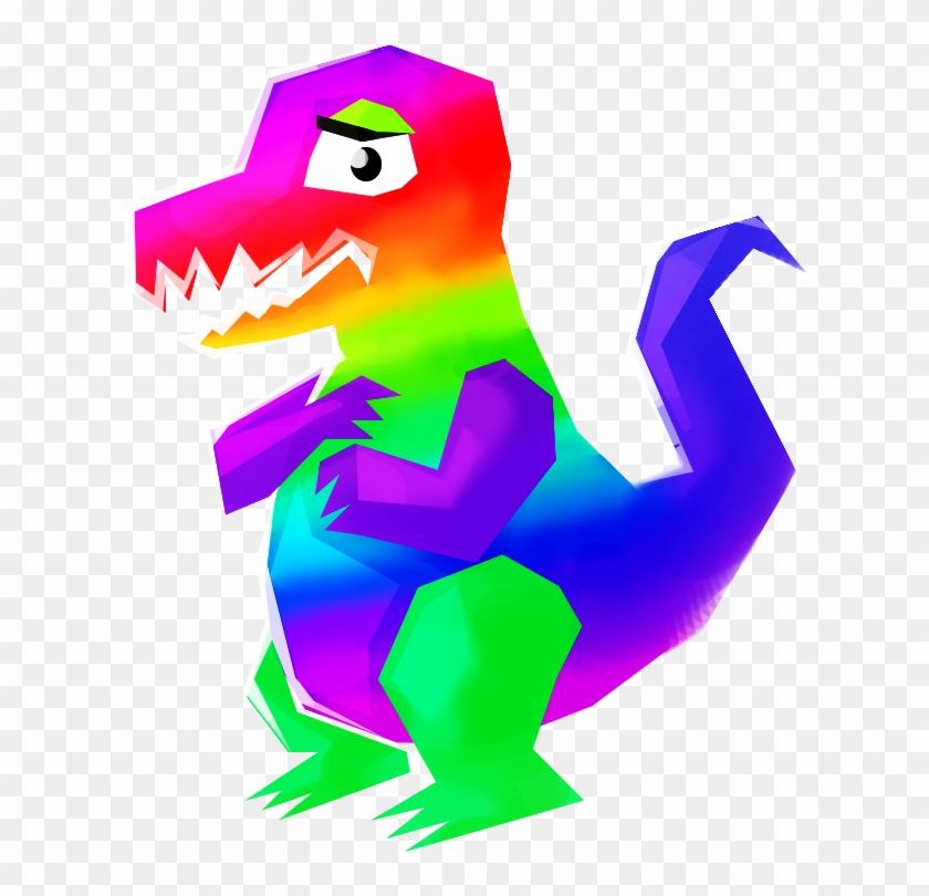 Rainbow Dinosaur By Empoh - Rainbow Dinosaur #1038855
