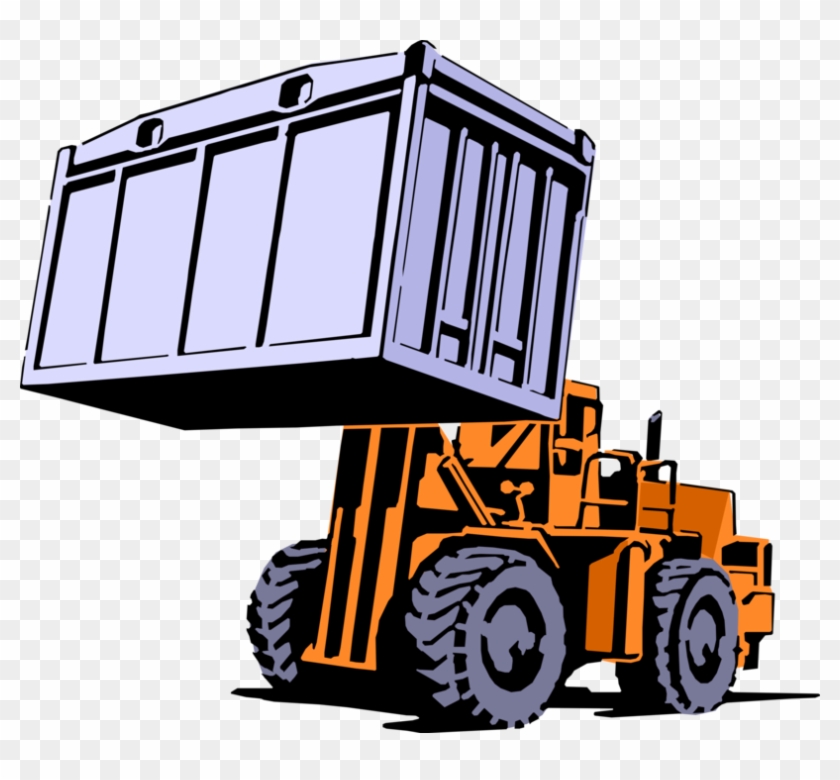 Vector Illustration Of Industrial Warehouseforklift - Forklift Clipart #1038955