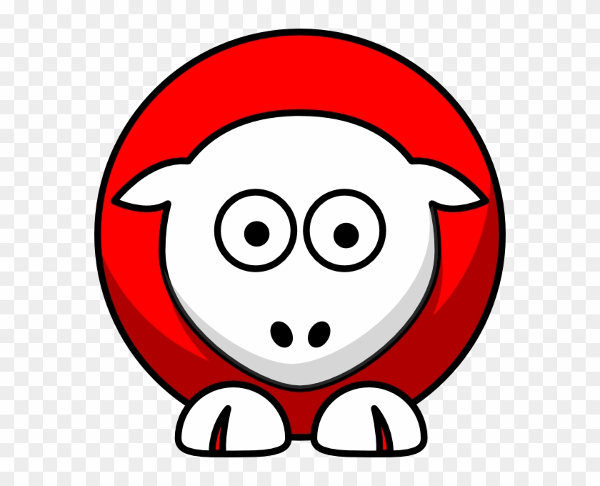 Sheep Looking Straight Red With White Face Clip Art - Detroit Lions Clipart #1039034