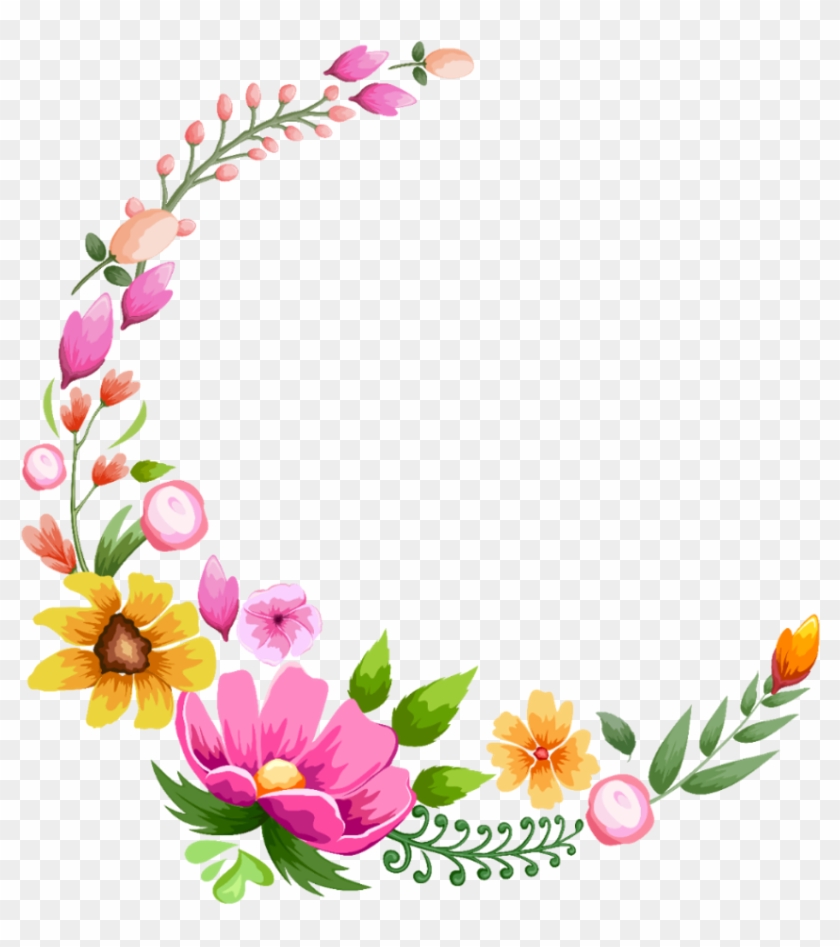 Bloom Pink Frame Flower Border Flowers White Bouquet - اكليل زهور #1039070