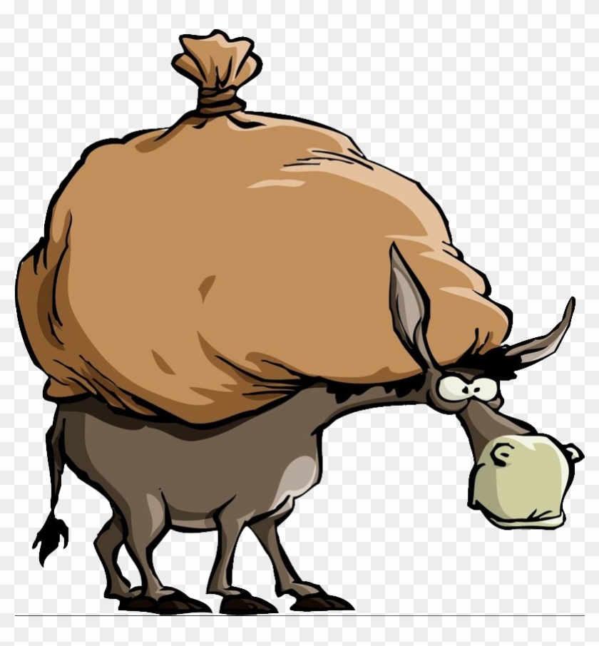 Mule Cartoon Donkey Clip Art - Donkey With Load Clipart #1039073