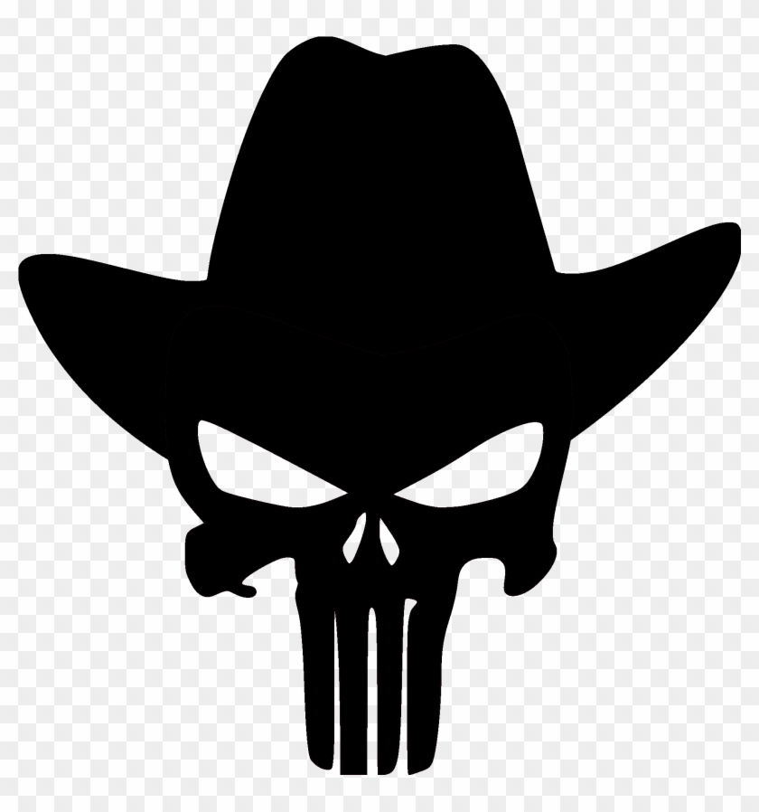Punisher N Cowboy Hat File Size - Punisher Skull Svg #1039136