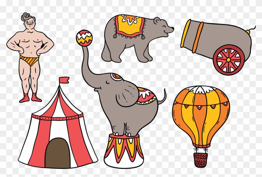 Circus Cartoon Clip Art - Circus Vector Free Vintage #1039459