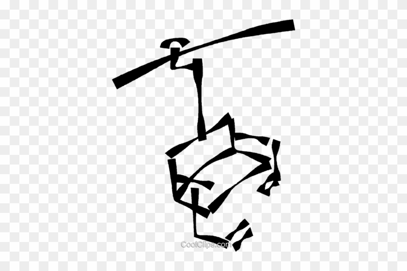 Chair Lift Royalty Free Vector Clip Art Illustration - Ski Lift Clip Art #1039522