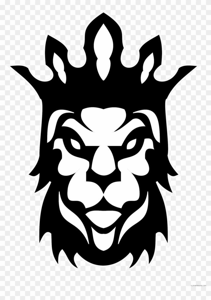 Lion Animal Free Black White Clipart Images Clipartblack - Tattoo Designs Face Tribal #1039623