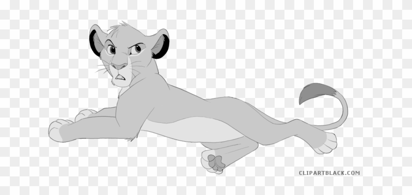 Lion Cub Animal Free Black White Clipart Images Clipartblack - Lion #1039640