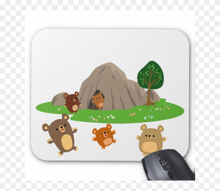 Cute Cartoon Bears In A Cave Mousepad - Customized Rubber Mousepad Gaming Mouse Pad 1982-92 #1039644