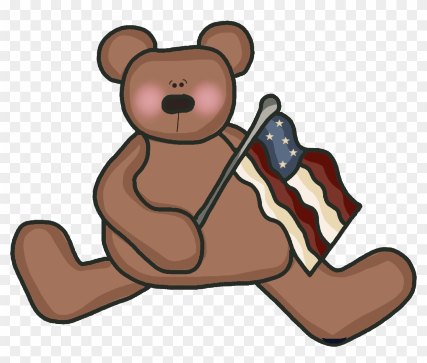 Patriotic Bear Cliparts - Inktastic My First 4th Of July Teddy Baby Bib Bear #1039650
