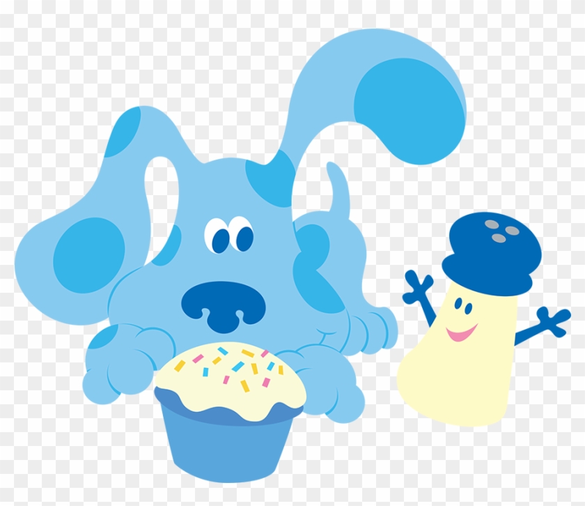 Blues Clues Mr Salt And Blue With Cupcake Blue's Clues Full Size