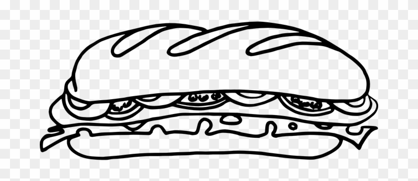 Sandwich Food Sausage Snack Fresh Healthy - Sandwich Drawings #1040290