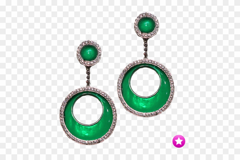 Green Hoop Earrings - Green #1040308