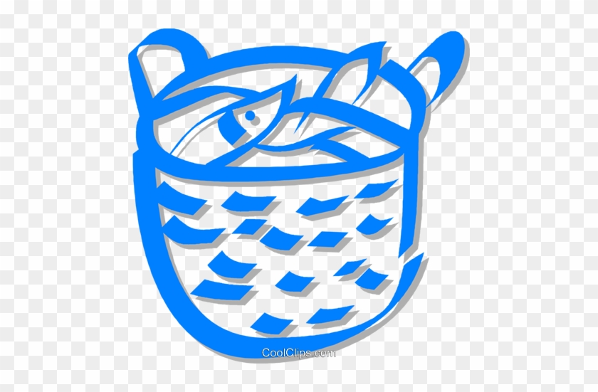 Basket Of Fish Royalty Free Vector Clip Art Illustration - Basket Of Fish Royalty Free Vector Clip Art Illustration #1040380