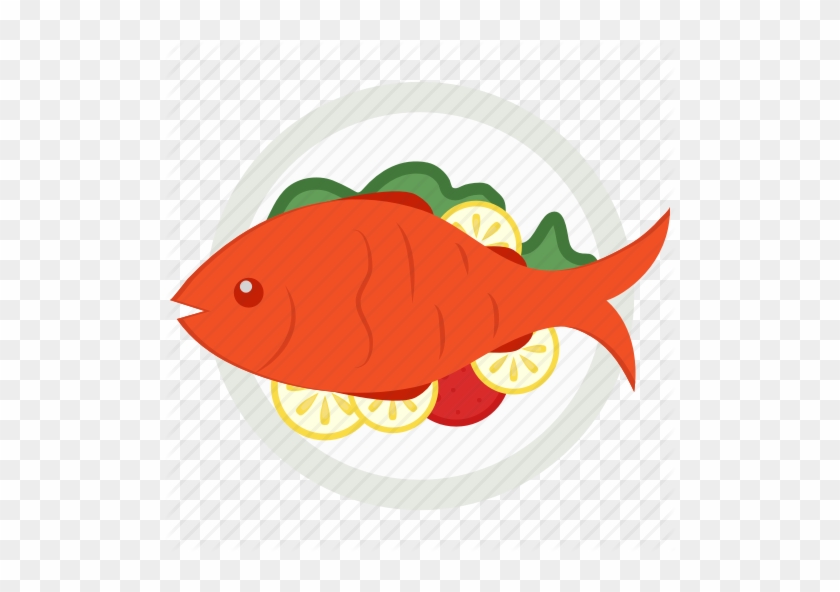 Plate Clipart Fish - Garibaldi (fish) #1040391