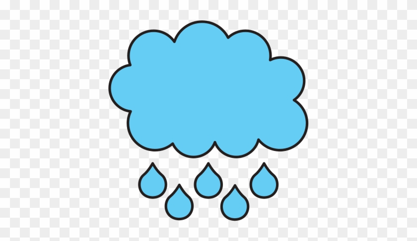 Cartoon Cloud Drops Rain Weather Icon - Storm Vector #1040606