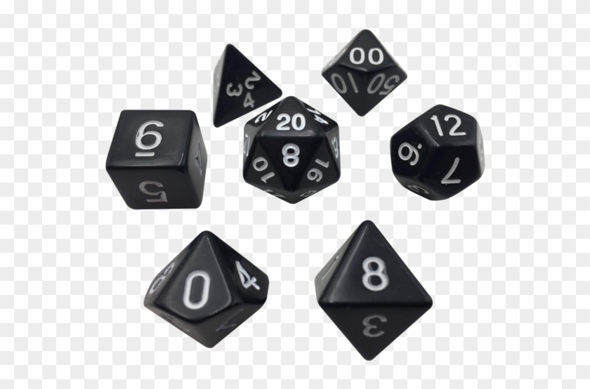 Black With White Numbers Set Of 7 Polyhedral Rpg Dice - Dice #1040672