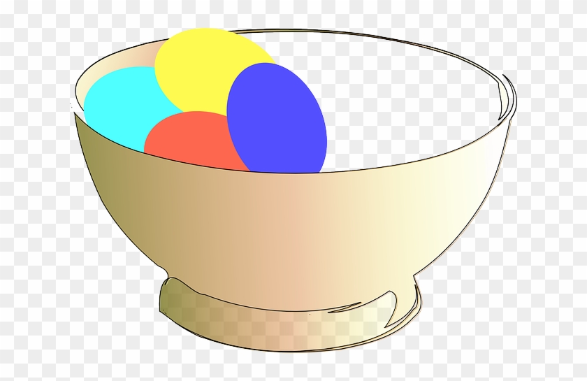 Easter Eggs, Red, Blue, Food, Bowl, Yellow - Bowl Clip Art #1040796