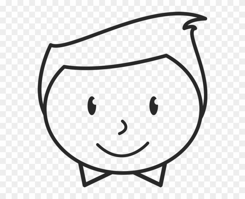 Boy With Stylish Hair And Bow Tie Face Stamp - Stick Figure With Glasses #1040802