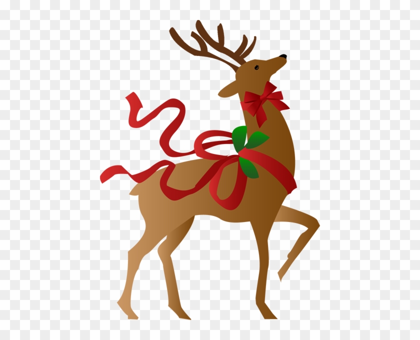 A Christmas Reindeer Clip Art, Merry And Holidays - Reindeer Clipart #1040873
