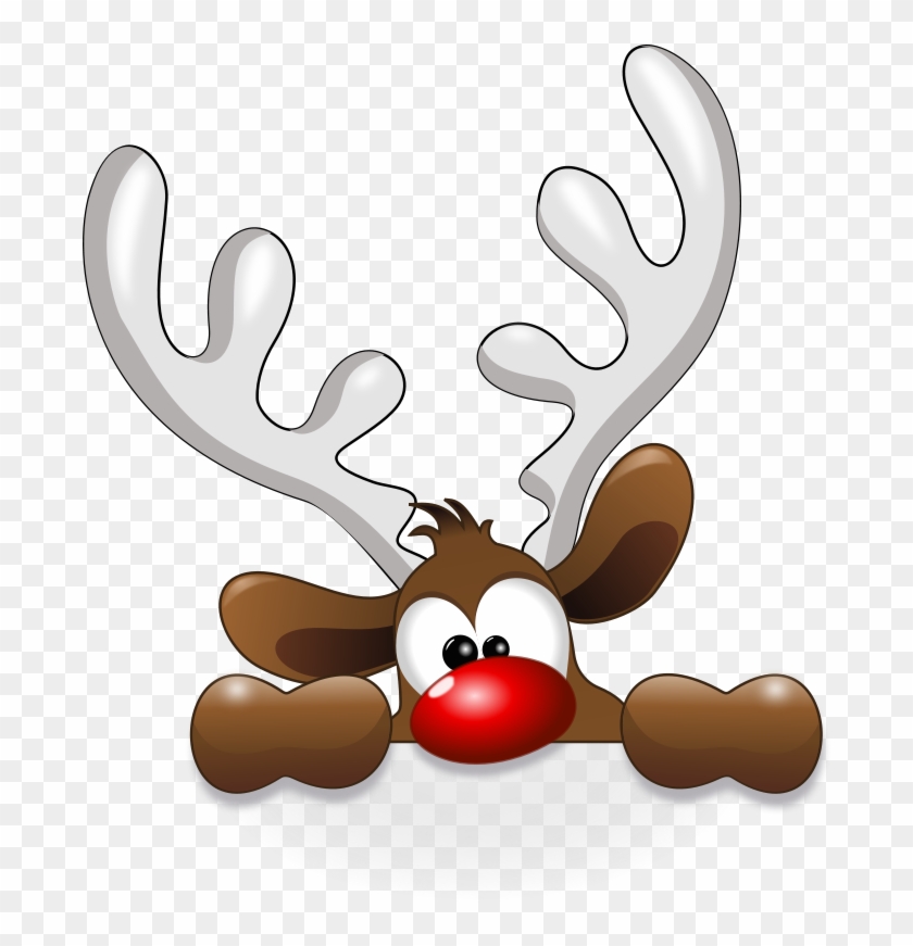 Free Funny Reindeer Free Rudolph Free - Reindeer Head Clipart #1040894