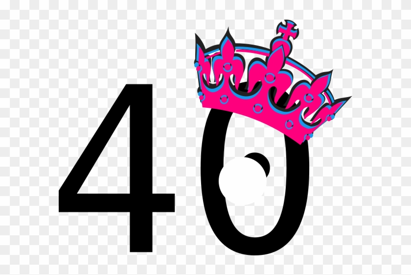 Pink Tilted Tiara And Number 40 Clip Art - My 27th Birthday Quotes #1040897