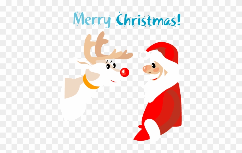Merry Christmas With Santa And Rudolph - Christmas #1040902