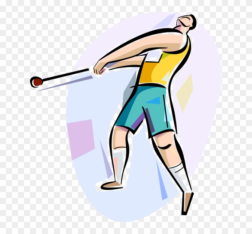 Vector Illustration Of Track And Field Athletic Sport - Hammer Throw Cartoon #1040909
