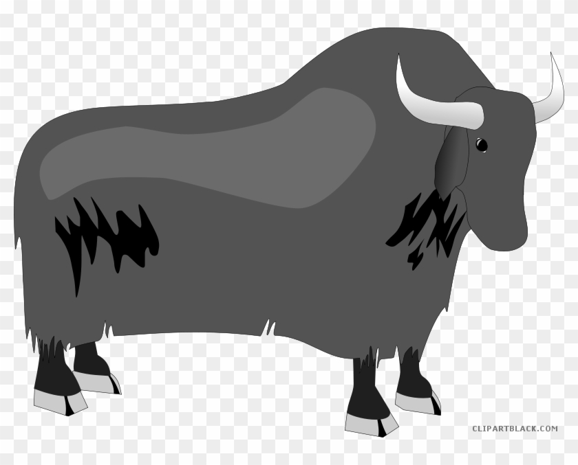 Yak Animal Free Black White Clipart Images Clipartblack - Domestic Yak #1040986